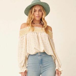 Floral Smocked Off Shoulder Top